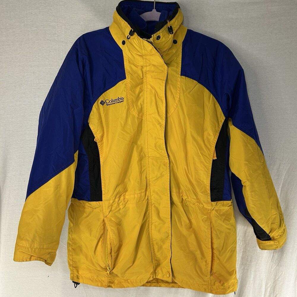 Columbia Vtg Women's Small 3-in-1 Interchange Yellow Ski Jacket Coat Bolda Nova